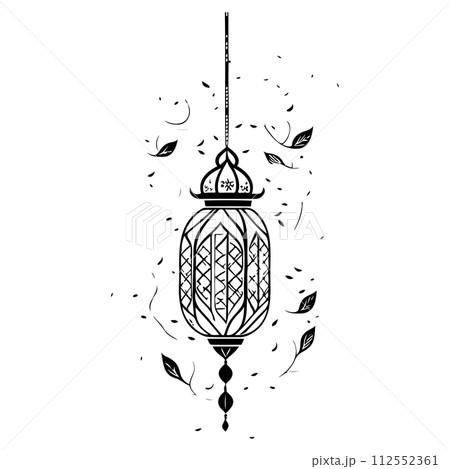 Hanging Lantern Ramadan pattern illustration sketch draw Hanging Lantern Ramadan pattern illustration sketch draw 112552361