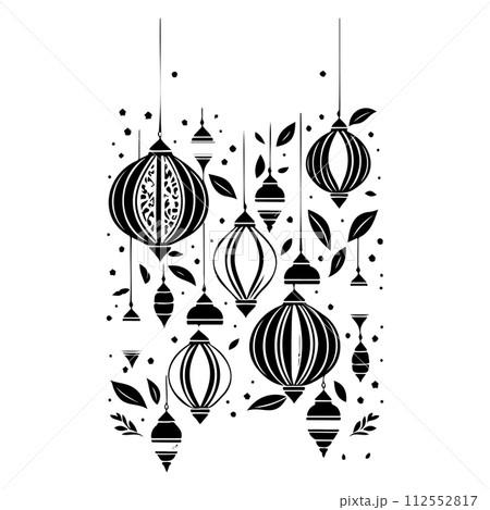 ramadan eid Lantern hanging illustration sketch hand draw ramadan eid Lantern hanging illustration sketch hand draw 112552817