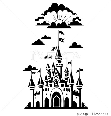 carnival Circus castle amusement park illustration sketch hand draw  112553443