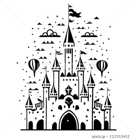 carnival Circus castle amusement park illustration sketch hand draw carnival Circus castle amusement park illustration sketch hand draw 112553452