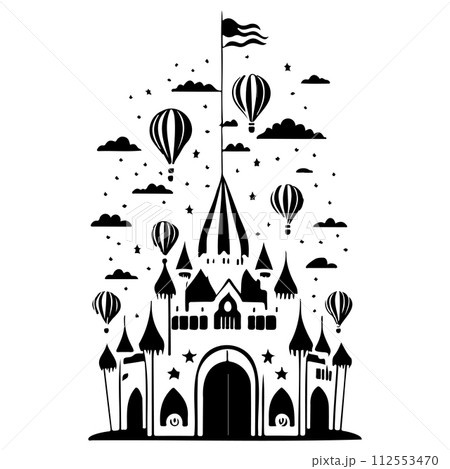 carnival Circus castle amusement park illustration sketch hand draw carnival Circus castle amusement park illustration sketch hand draw 112553470