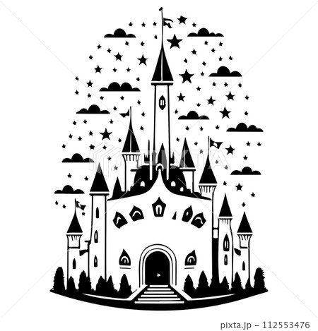 carnival Circus castle amusement park illustration sketch hand draw  112553476