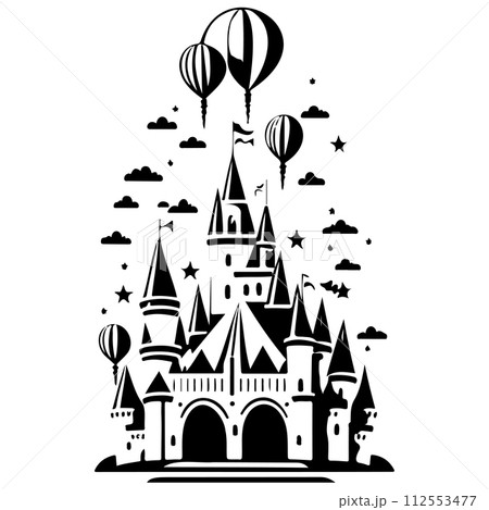 carnival Circus castle amusement park illustration sketch hand draw  112553477
