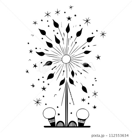 carnival firecrackers symbols illustration sketch hand draw  112553634