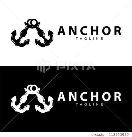 Sea ship vector icon symbol illustration simple sea anchor logo design Sea ship vector icon symbol illustration simple sea anchor logo design 112553939