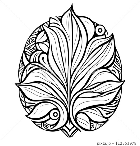 Laser engraving patterns ornament decoration illustration  112553979