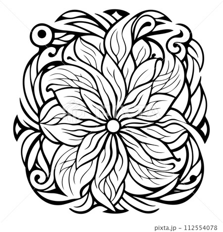 Laser engraving patterns ornament decoration illustration  112554078