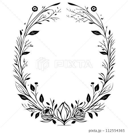 engravings floral frame illustration sketch draw engravings floral frame illustration sketch draw 112554365