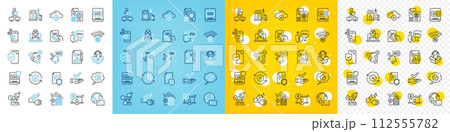 Vector icons set of Recovery ssd, Seo shopping and Filling station line icons pack for web with Internet pay, Dermatologically tested, Communication outline icon. Online voting. Vector 112555782