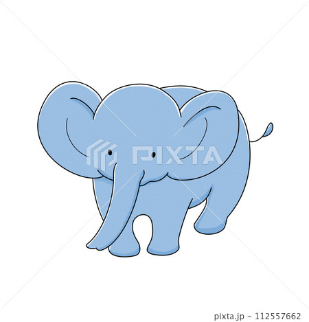 かわいいゾウさん 正面（カラー）のイラスト素材 [112557662] - PIXTA