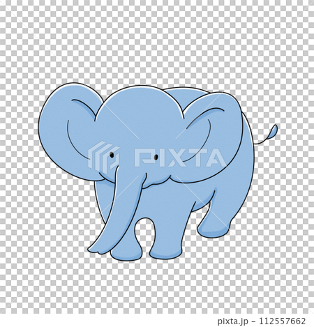 かわいいゾウさん 正面（カラー）のイラスト素材 [112557662] - PIXTA
