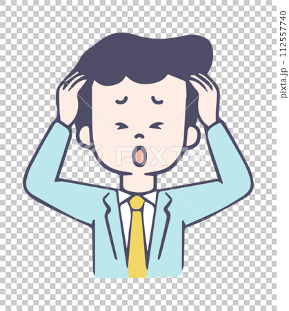 頭を抱えるビジネスマン 112557740
