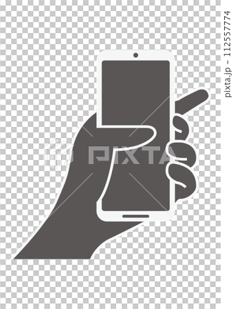 スマートフォンを持つ手 112557774
