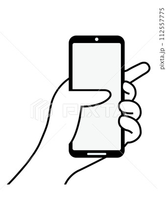 スマートフォンを持つ手 112557775