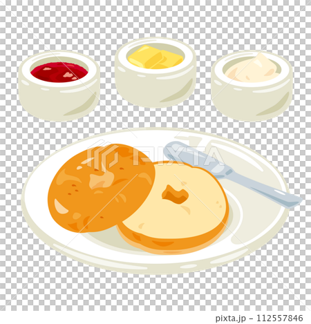 皿に盛られたベーグル 皿に盛られたベーグル 112557846