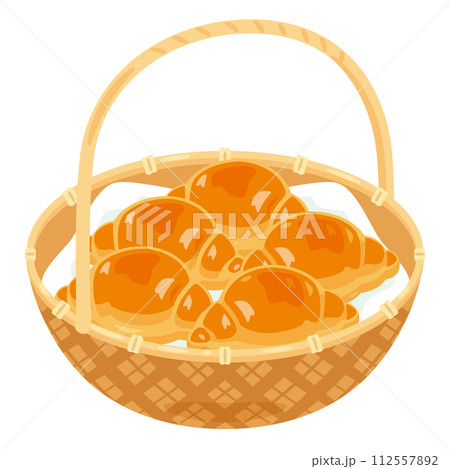 カゴに盛られたロールパン 112557892