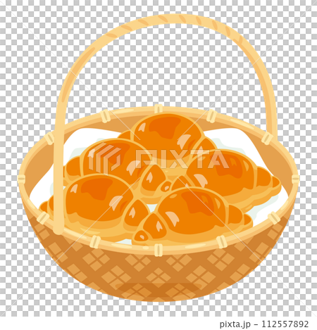 カゴに盛られたロールパン 112557892