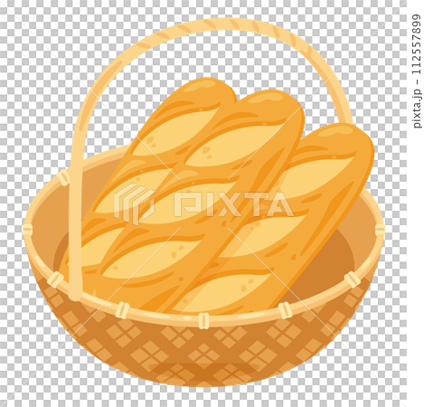 baguette in a basket 112557899