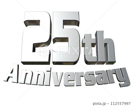 3DCG文字「25th Anniversary/25周年」シルバー,銀 3DCG文字「25th Anniversary/25周年」シルバー,銀 112557997