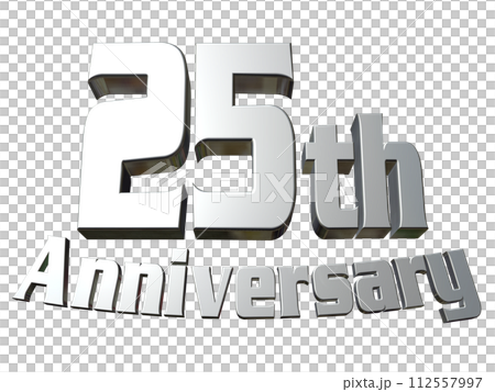 3DCG文字「25th Anniversary/25周年」シルバー,銀 3DCG文字「25th Anniversary/25周年」シルバー,銀 112557997