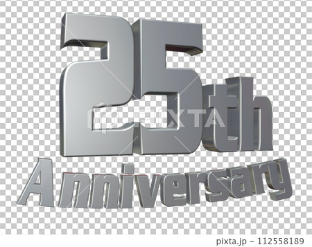 3DCG角色「25週年/25週年」銀、銀 3DCG角色「25週年/25週年」銀、銀 112558189