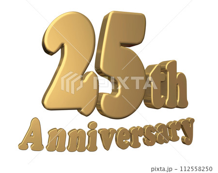 3DCG文字「25th Anniversary/25周年」ゴールド,金 3DCG文字「25th Anniversary/25周年」ゴールド,金 112558250