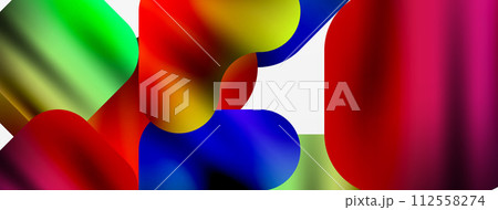 Metallic fluid color with geometric abstract shapes. Vector Illustration For Wallpaper, Banner, Background, Card, Book Illustration, landing page Metallic fluid color with geometric abstract shapes. Vector Illustration For Wallpaper, Banner, Background, Card, Book Illustration, landing page 112558274
