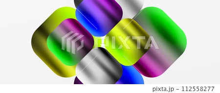Metal colorful plates background. Vector Illustration For Wallpaper, Banner, Background, Card, Book Illustration, landing page 112558277