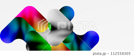 Metal colorful plates background. Vector Illustration For Wallpaper, Banner, Background, Card, Book Illustration, landing page 112558305