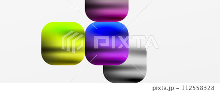 Metal colorful plates background. Vector Illustration For Wallpaper, Banner, Background, Card, Book Illustration, landing page 112558328