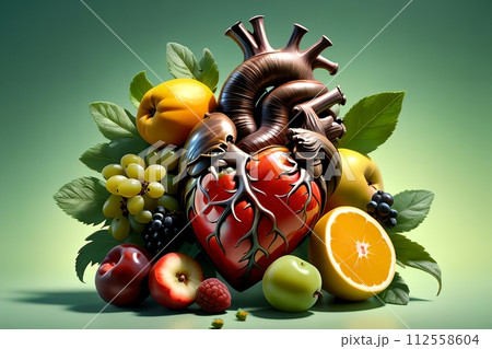 AI-generated content. many different mix of fruits in the shape of a heart. AI-generated content. many different mix of fruits in the shape of a heart. 112558604