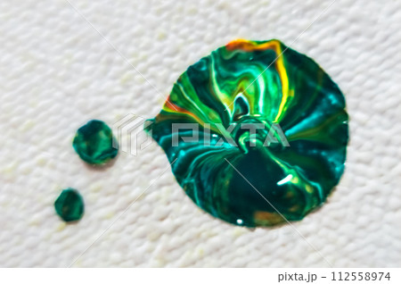 Green and blue agate on a white background. Macro photo. Abstract background. 112558974