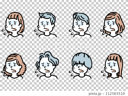 Illustration of a person coughing 112563510