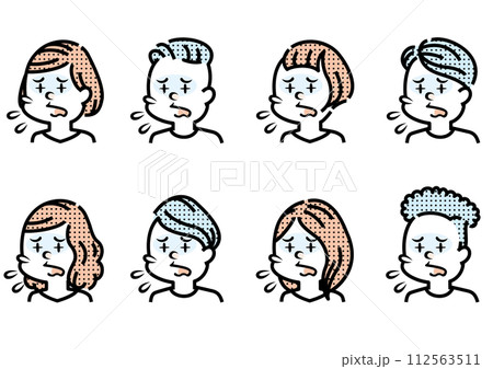 咳をしている人のイラスト 咳をしている人のイラスト 112563511