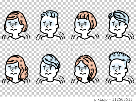 一個人發冷的插圖 一個人發冷的插圖 112563513