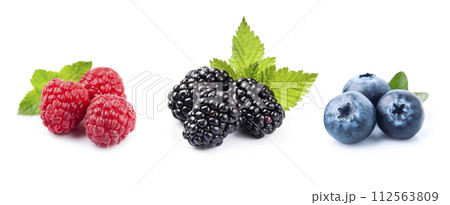 Set of sweet barries on white backgrounds 112563809