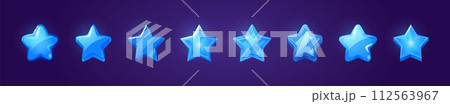 Blue star shape ui game icon vector button set 112563967
