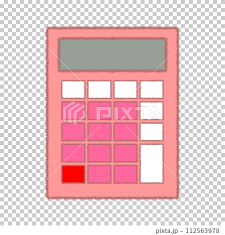 電卓のクレヨンイラスト 112563978