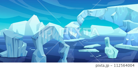 Arctic landscape with iceberg in ocean or sea. 112564004