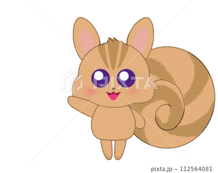 手をあげているリスのクレヨンイラストのイラスト素材 [112564081] - PIXTA