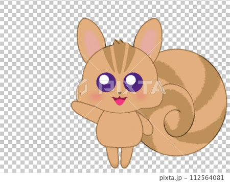 手をあげているリスのクレヨンイラストのイラスト素材 [112564081] - PIXTA