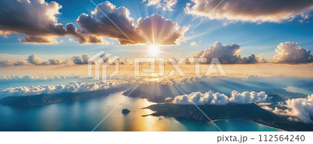 スカイダイビング 航空写真風 スカイダイビング 航空写真風 112564240