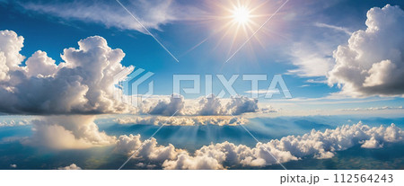 スカイダイビング　航空写真風 112564243