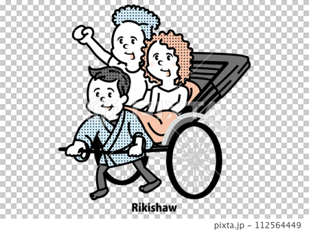 Rickshaw illustration (foreigner) Rickshaw illustration (foreigner) 112564449