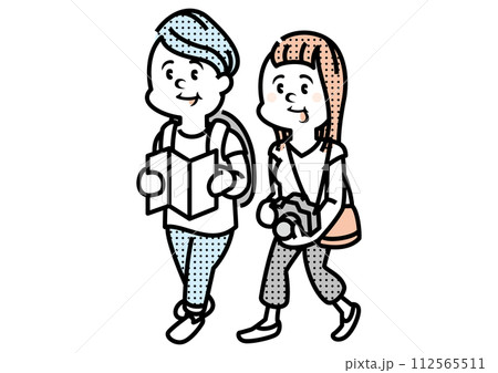 旅行のイラスト_カップル 112565511