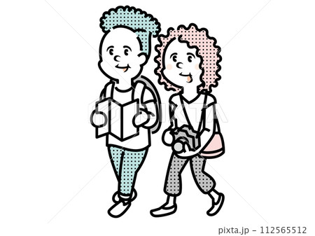 外国人観光客のイラスト_カップル 112565512