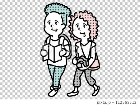 外国人観光客のイラスト_カップル 112565512