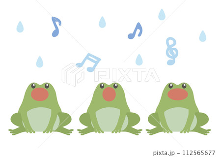 歌を歌うカエルのベクターイラスト 歌を歌うカエルのベクターイラスト 112565677