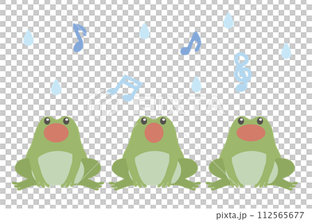 歌を歌うカエルのベクターイラスト 歌を歌うカエルのベクターイラスト 112565677