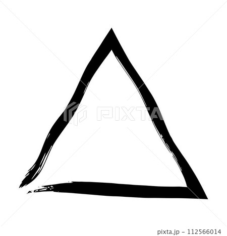 Triangle grunge texture element frame border shape icon for decorative vintage doodle for design in vector illustration 112566014